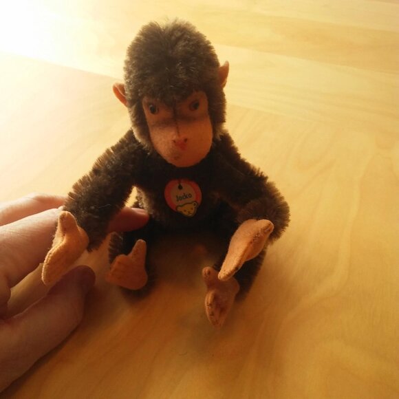Peluche STEIFF SCHUCO Singe Jocko – Vintage Allemand, Articulé